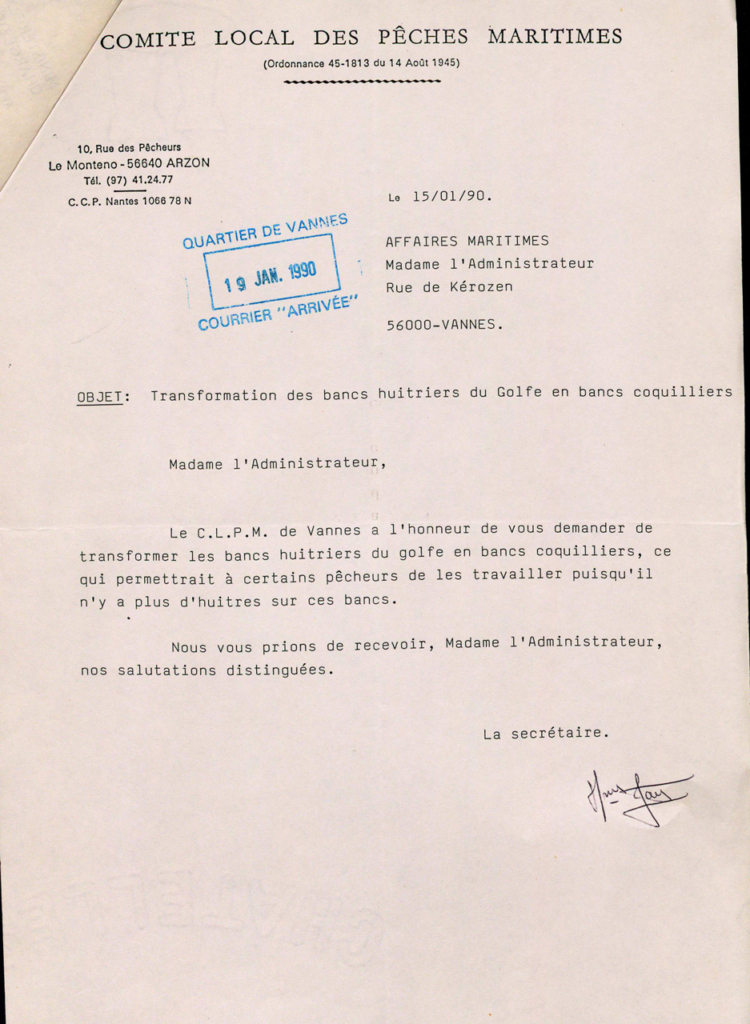 Courrier du comité des pêches janvier 1990