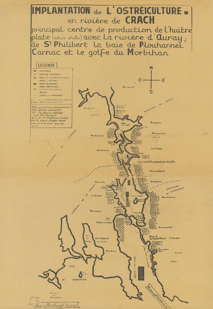 Implantation de l'ostréiculture en rivière de Crac'h en 1970