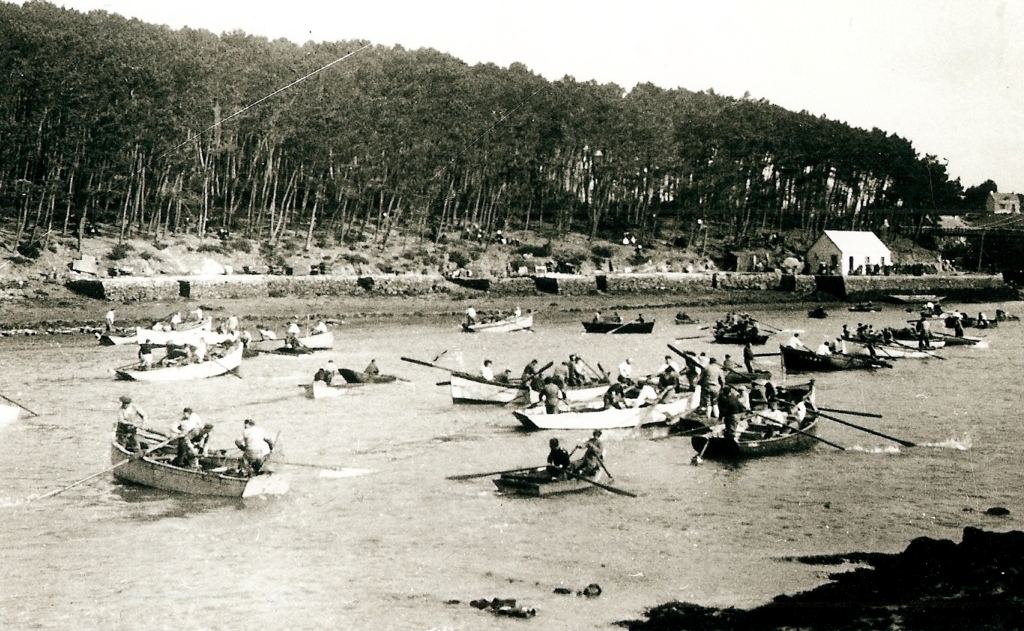 Draguage des huîtres sur le banc Marie le 8 mars 1932 (Crédit : Alain Brulé)