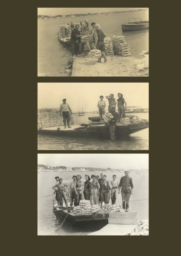 Embarquement des tuiles chantier Rémi le Port Le Luffang Crach (Source : Huîtres Henry)