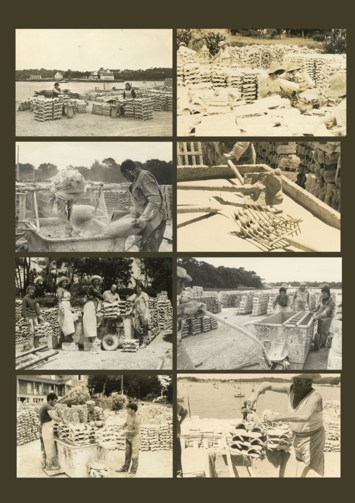 Préparation des tuiles et chaulage Rémi le Port Le Luffang_Crach (Source : Huîtres Henry